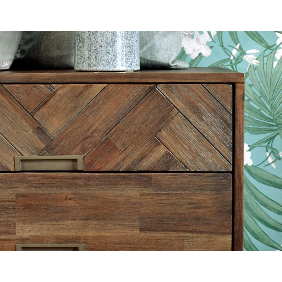 Meuble TV en bois massif acacia marron Ash