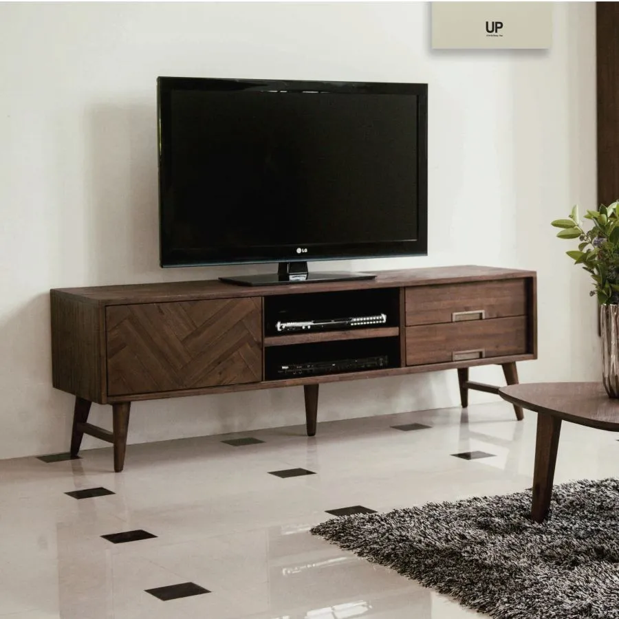 Meuble TV en bois massif acacia marron Ash