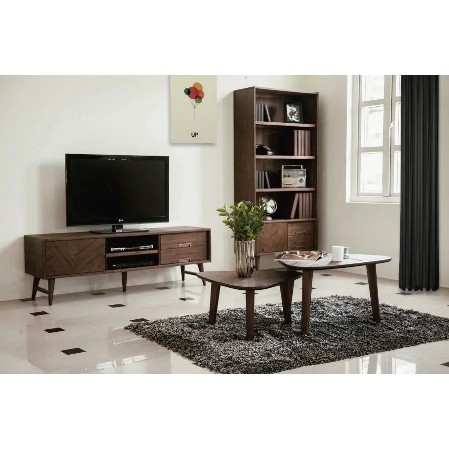 Meuble TV en bois massif acacia marron Ash