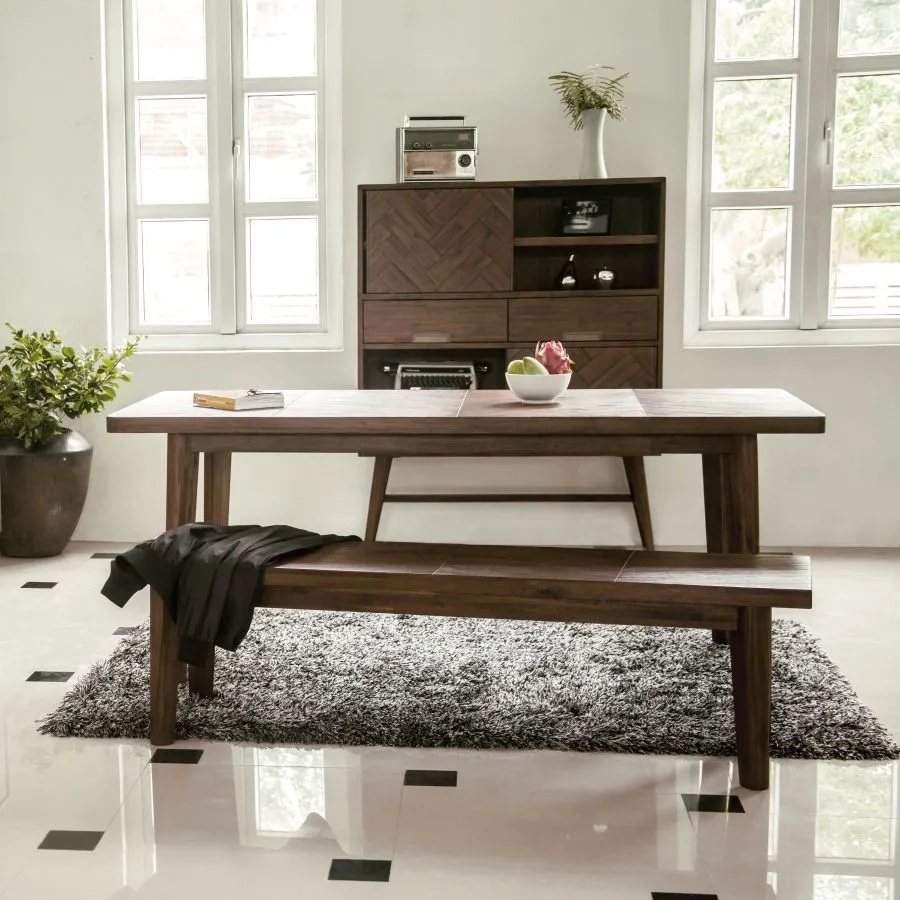 Table à manger bois massif acacia 160 cm Ash