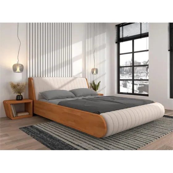 Lit deux places bois design collection Livio