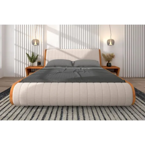 Lit deux personnes bois design collection Livio