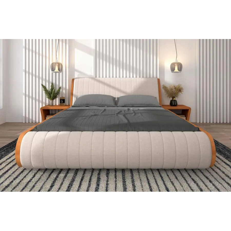 Lit deux personnes bois design collection Livio