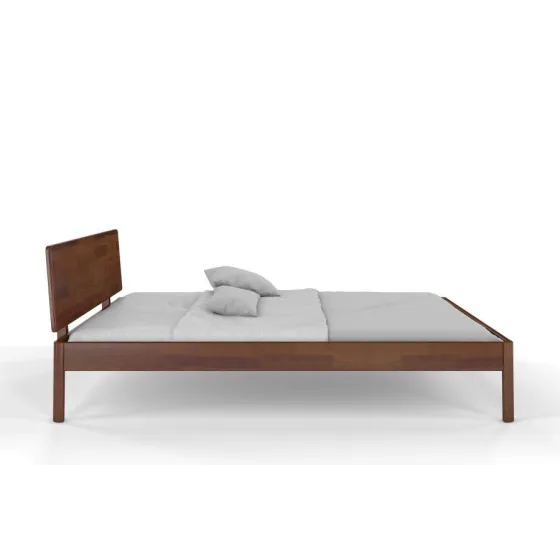 Lit moderne pin  teinte noyer collection Ambre
