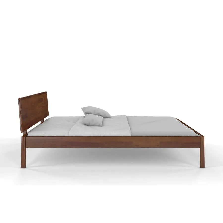 Lit moderne pin coloris noyer collection Ambre