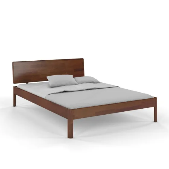 Lit deux places pin teinte noyer collection Ambre