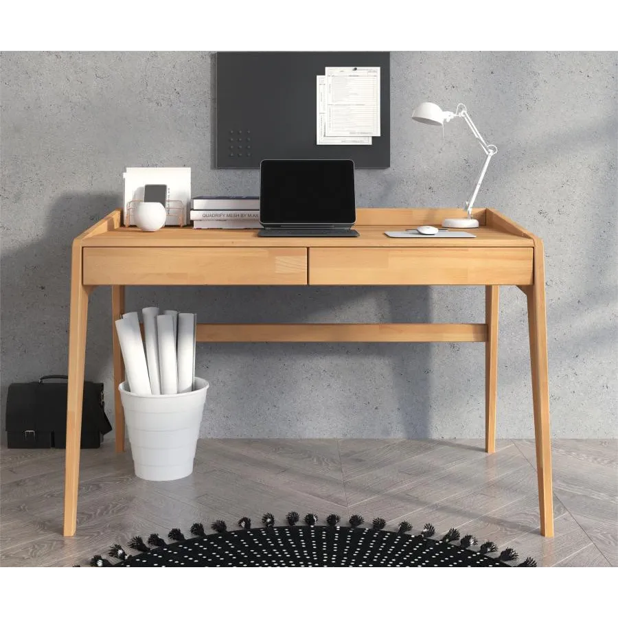 Bureau en bois 2 tiroirs collection Niki