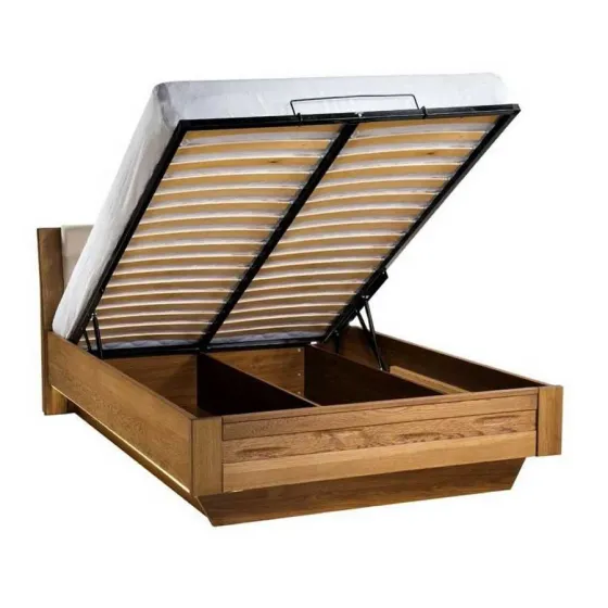 Lit coffre en bois 140x200 avec sommier relevable collection BAROS