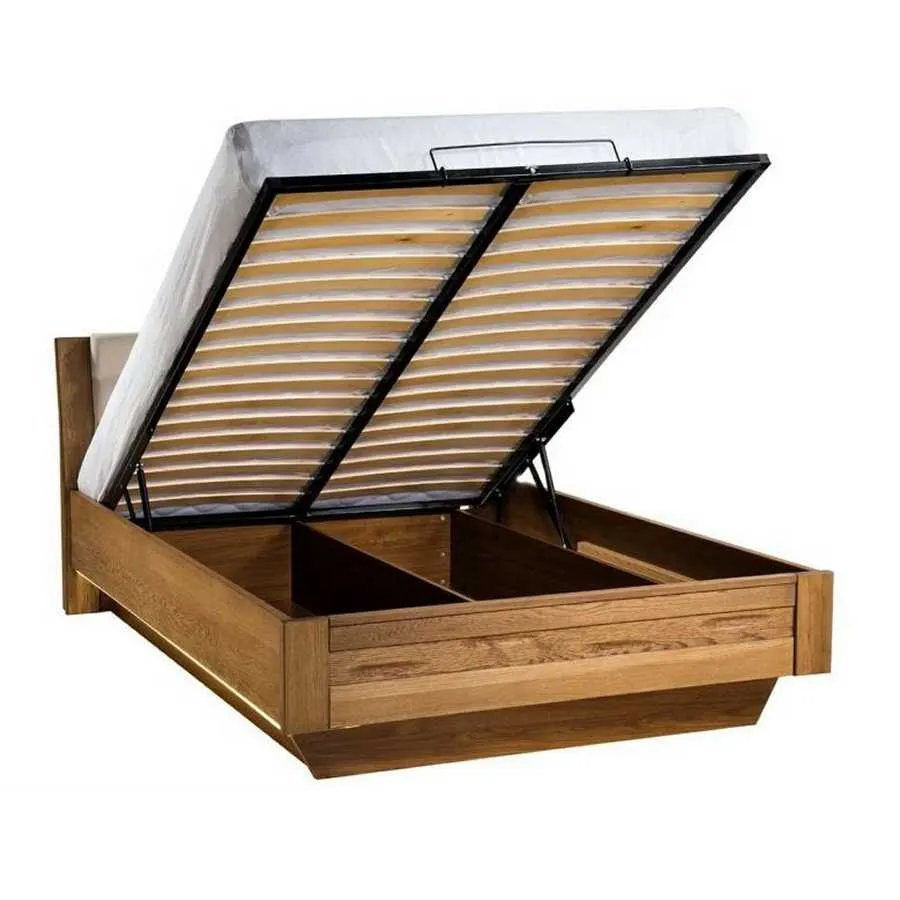 Lit coffre en bois 140x200 avec sommier relevable collection BAROS