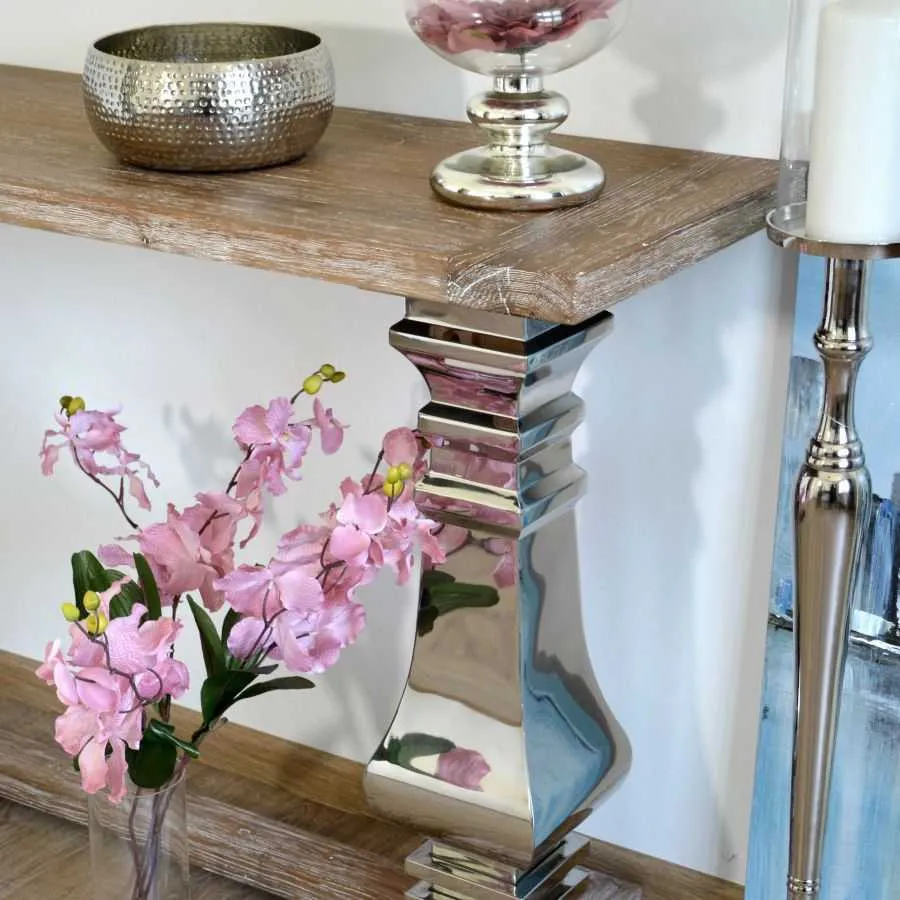 Console chêne et métal collection Glam