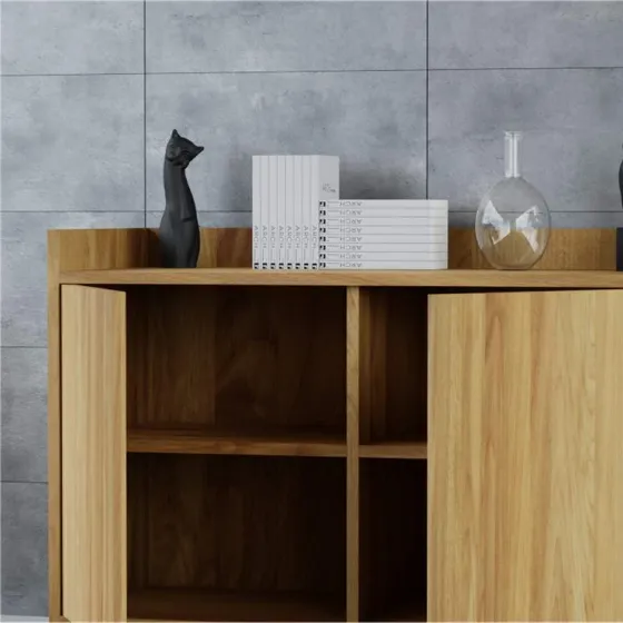 Commode bois et métal noir style loft Luano