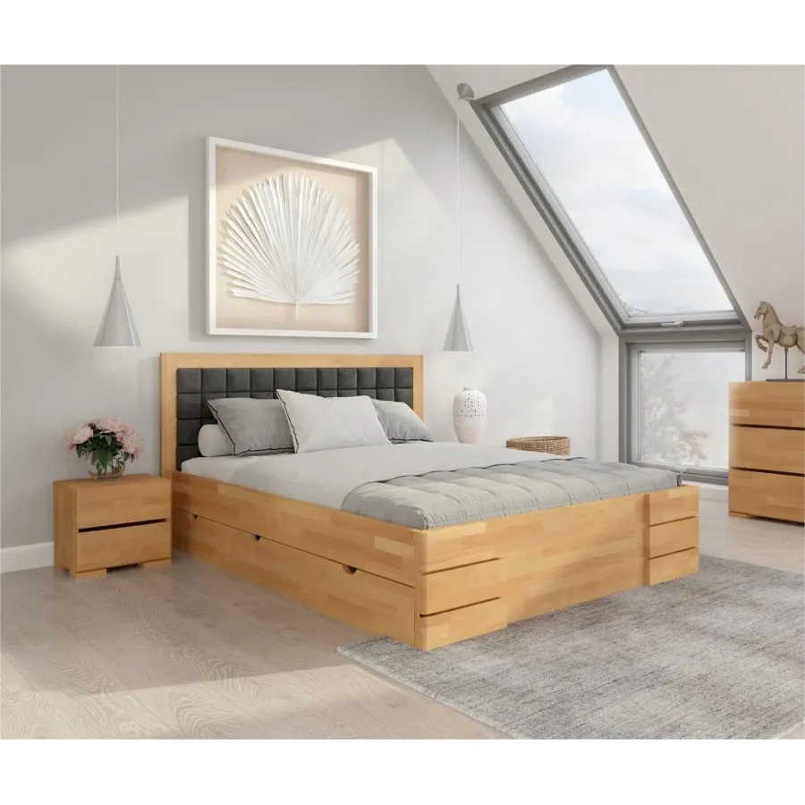 lit avec rangement bois pour chambre collection PRADO