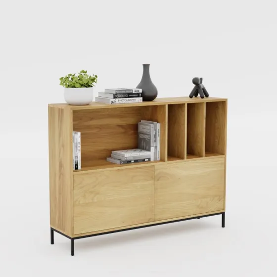 Buffet bois et métal deux portes collection Smooth