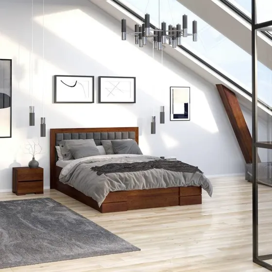 lit rangement bois pour chambre adulte collection PRADO