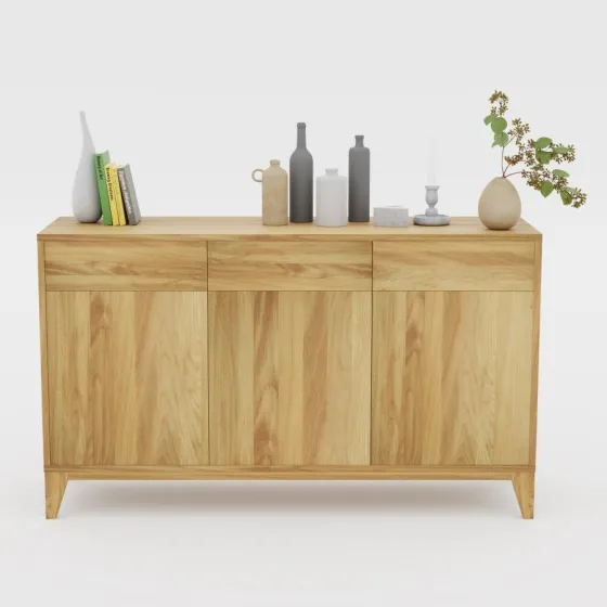 Buffet bois 3 portes 3 tiroirs collection Luneo