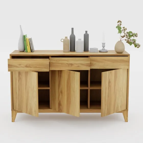 Buffet bois portes et tiroirs collection Luneo
