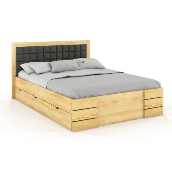 lit rangement bois finition naturel collection PRADO