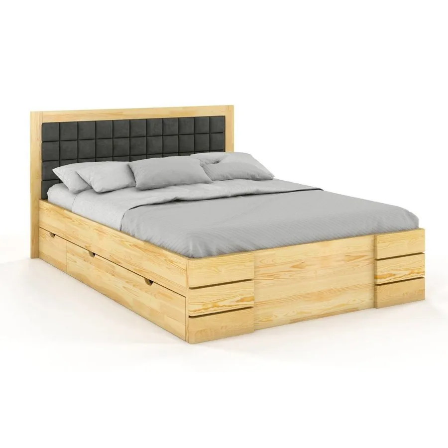 lit rangement bois finition naturel collection PRADO