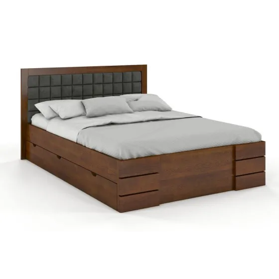 lit rangement bois finition noyer collection PRADO
