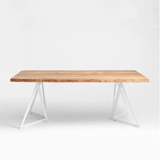 Table bois et métal blanc collection Novo