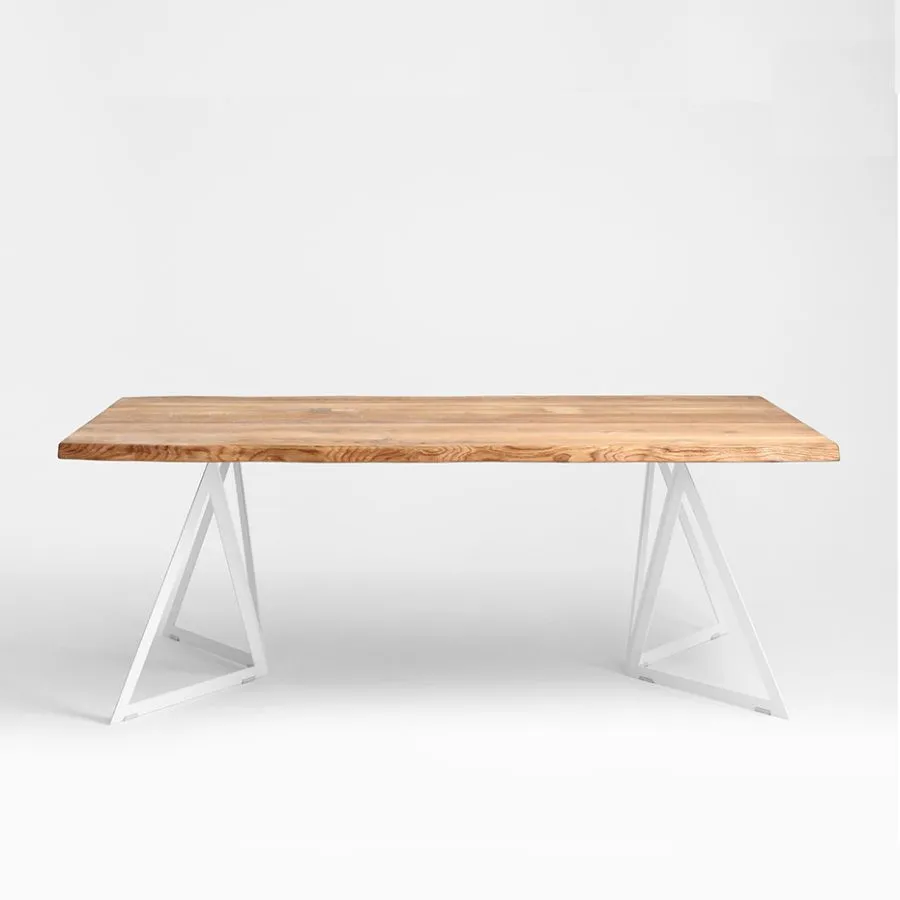 Table bois et métal blanc collection Novo