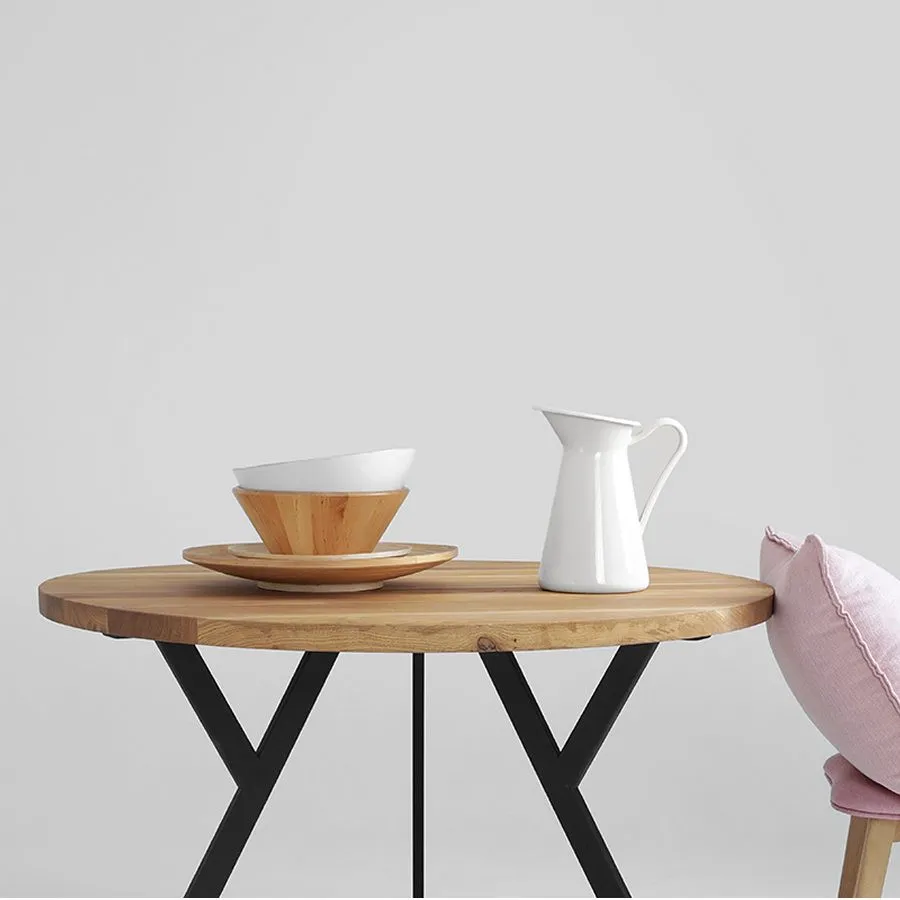 Table ronde en bois massif 120 cm TREND