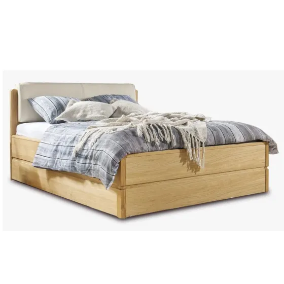 lit coffre 160x200 en bois chêne clair collection VOLA
