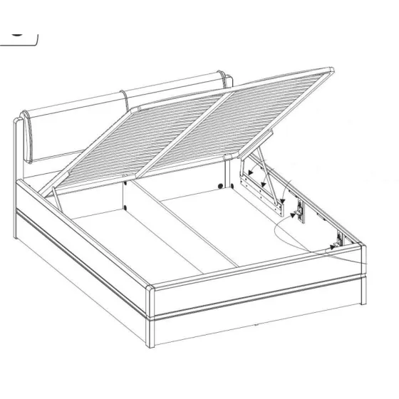 Lit adulte avec coffre de rangement et sommier relevable collection BERGAMO