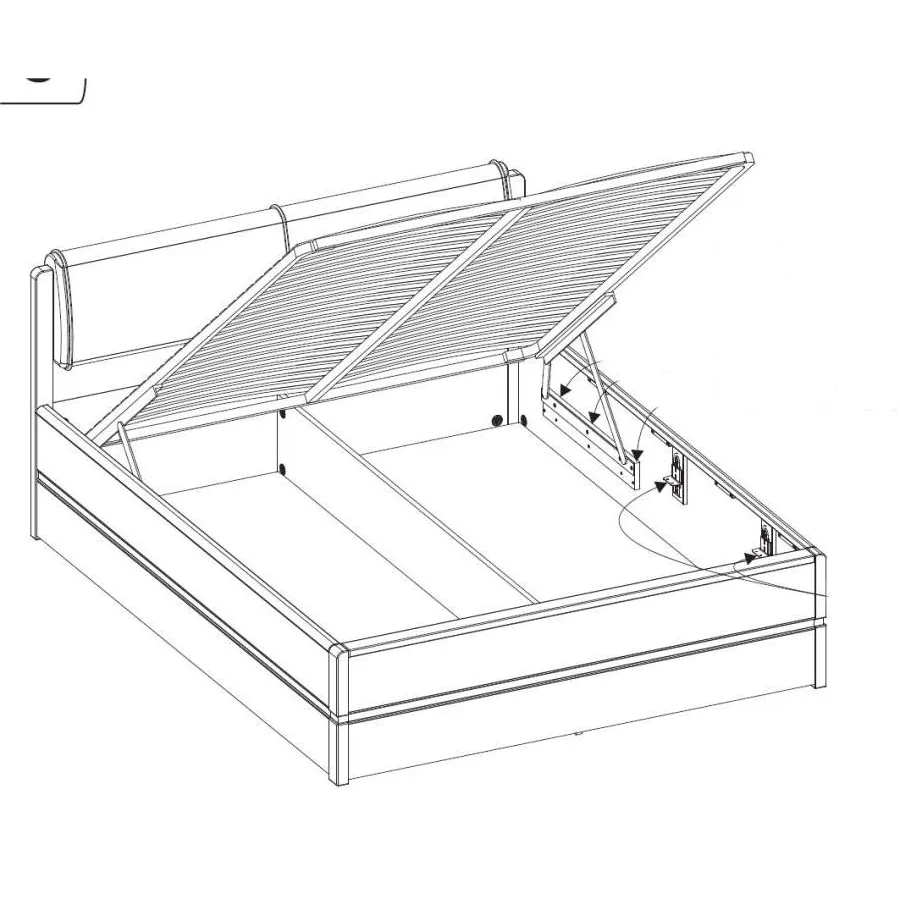 Lit adulte avec coffre de rangement et sommier relevable collection BERGAMO