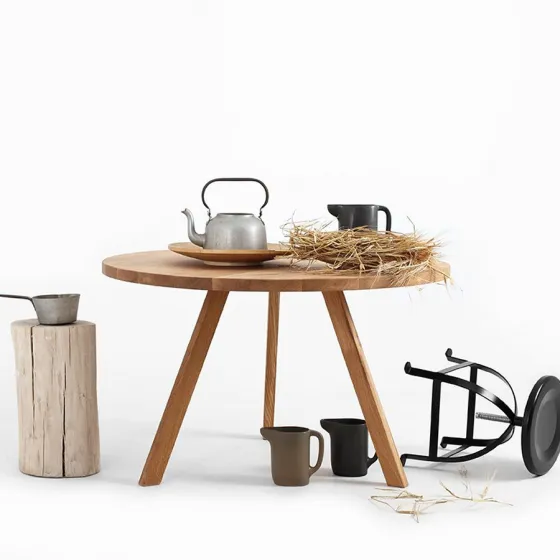 Table bois plateau rond 120 cm collection Nopp