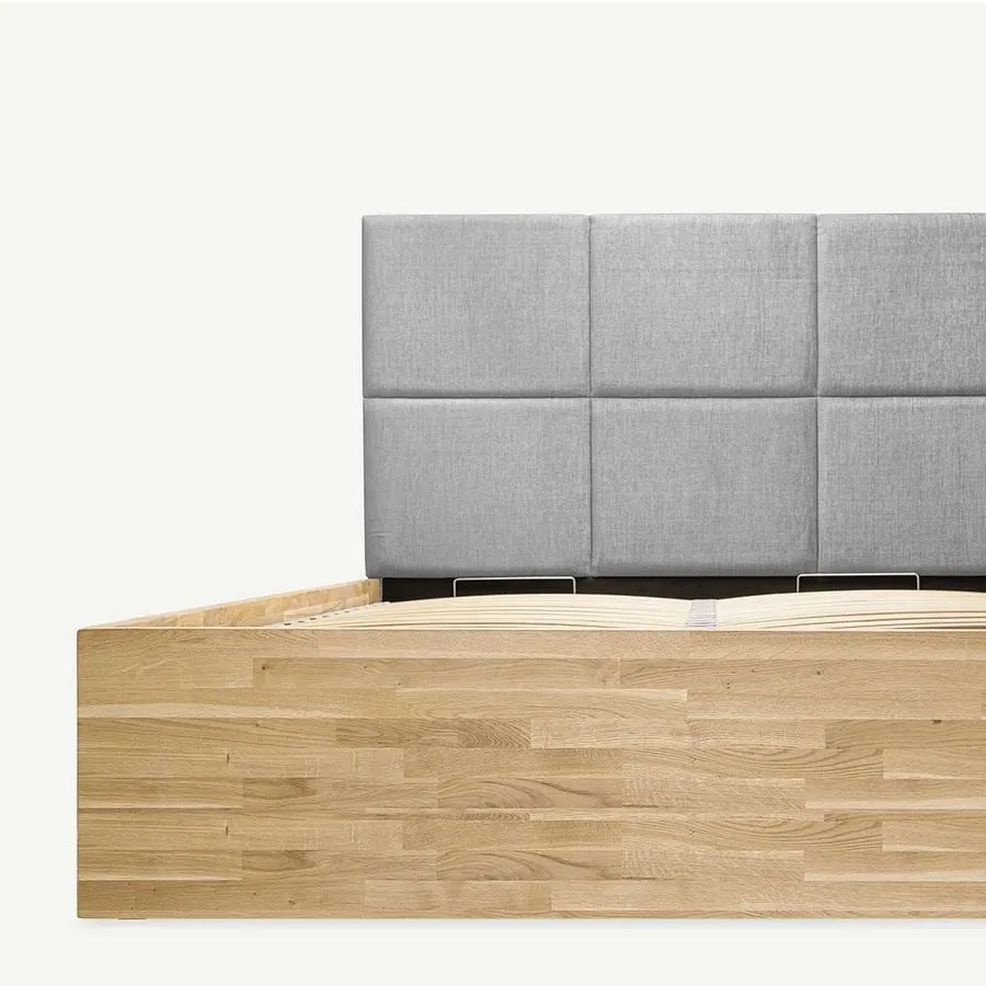 Lit coffre bois chene massif collection LUND