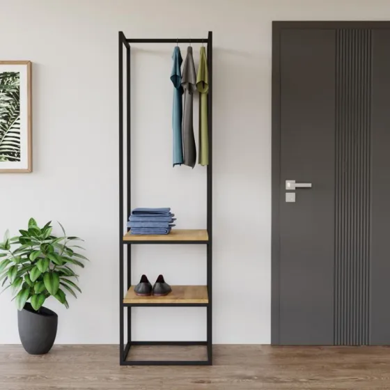 Porte manteau métal et bois naturel collection Luzz
