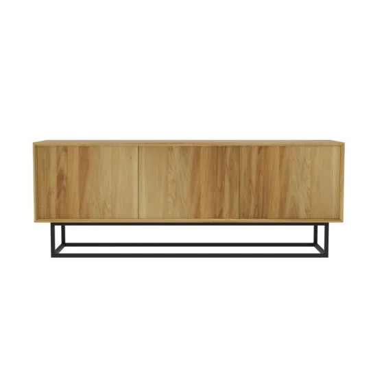 Meuble de rangement bas bois et métal noir collection Scandic