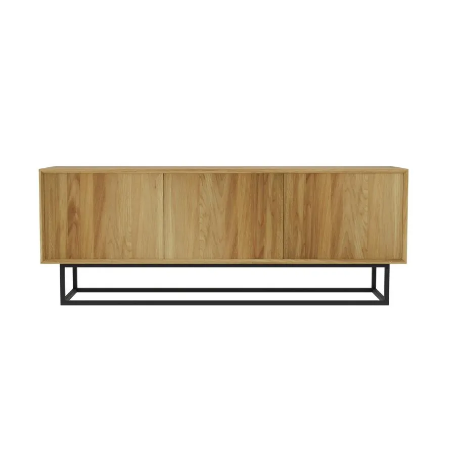 Meuble de rangement bas bois et métal noir collection Scandic
