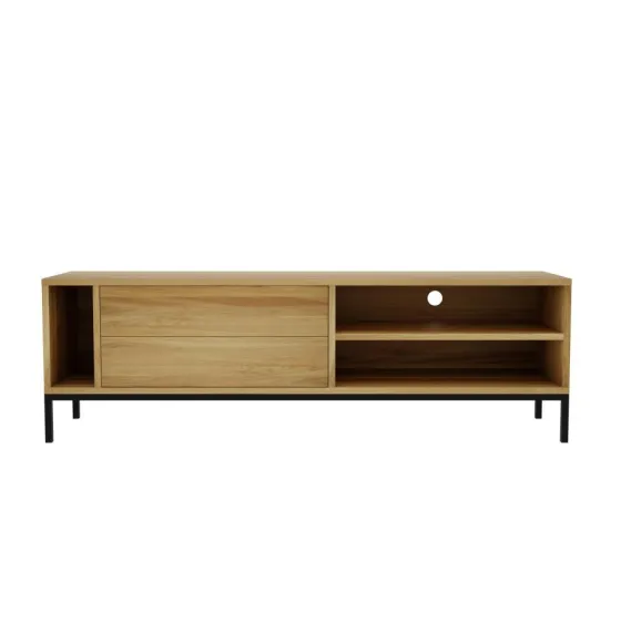 Meuble TV chêne et noir collection Smooth