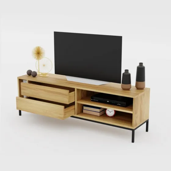 Meuble TV bois et métal collection Smooth