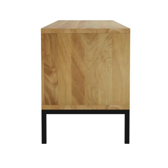 Meuble TV bois et pieds métal noir collection Smooth