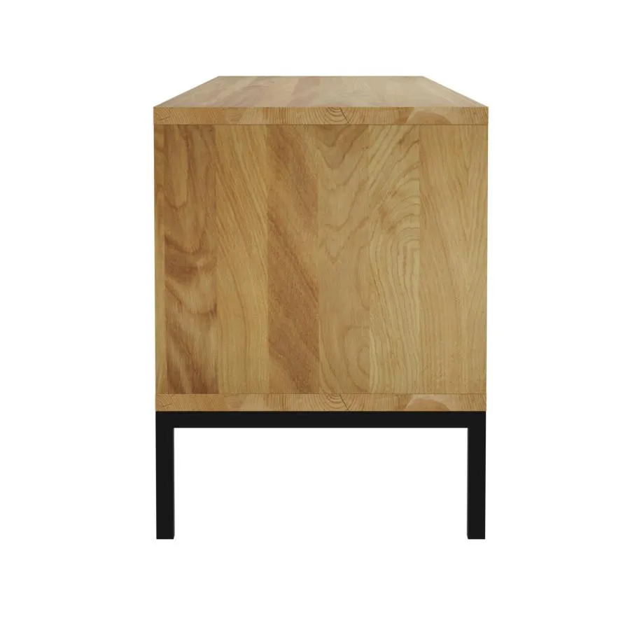 Meuble TV bois et pieds métal noir collection Smooth