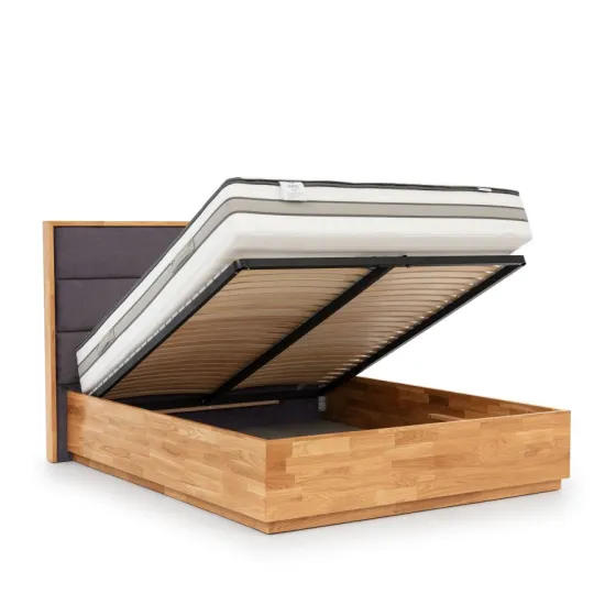 Lit coffre bois sommier relevable collection TRIVIO