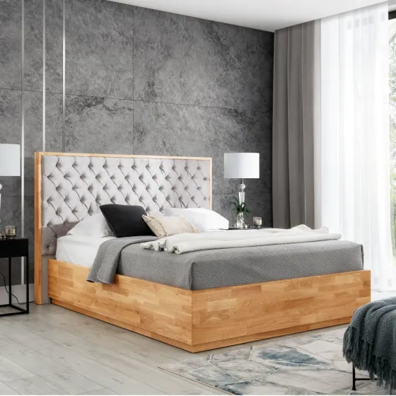 Lit coffre 160x200 bois massif collection TRIVIO