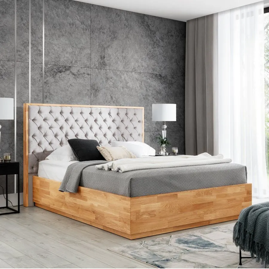 Lit coffre 160x200 bois massif collection TRIVIO