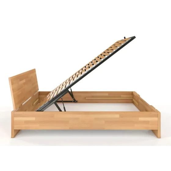 Lit coffre bois massif adulte finition naturel SCANDIC