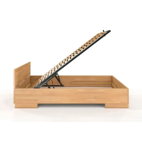 Lit coffre bois massif design collection Zenno