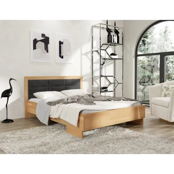 Lit coffre 160x200 bois massif chambre naturel collection NEY