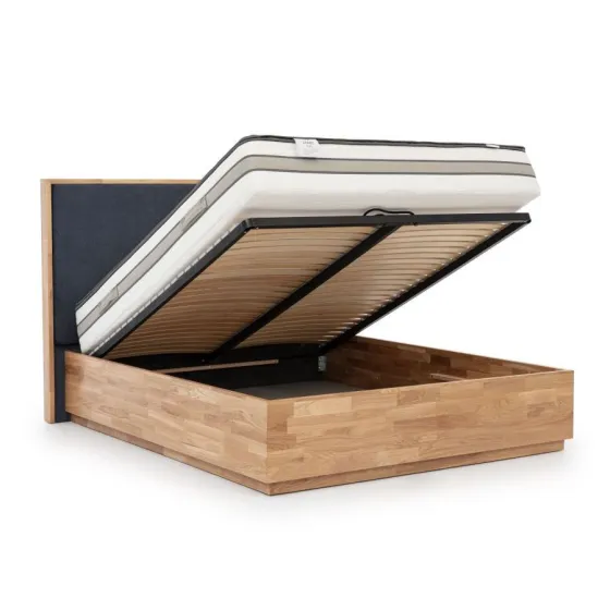 Lit coffre chêne 140x200 collection TRIVIO