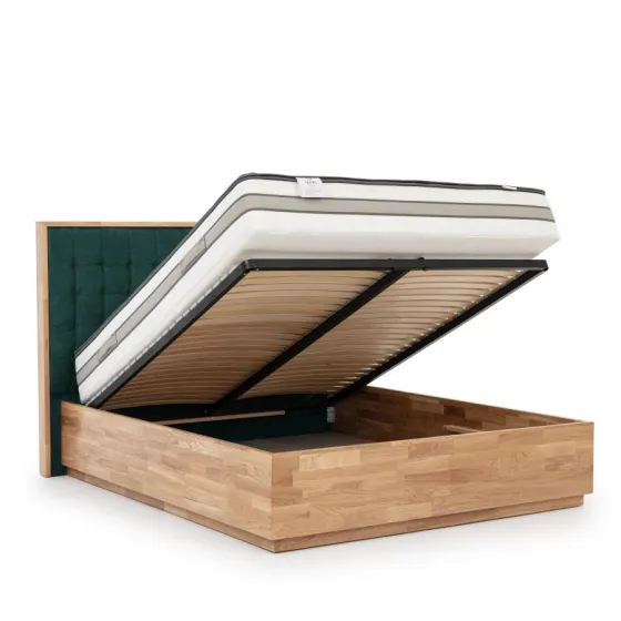 Lit coffre 180x200 chêne massif collection TRIVIO