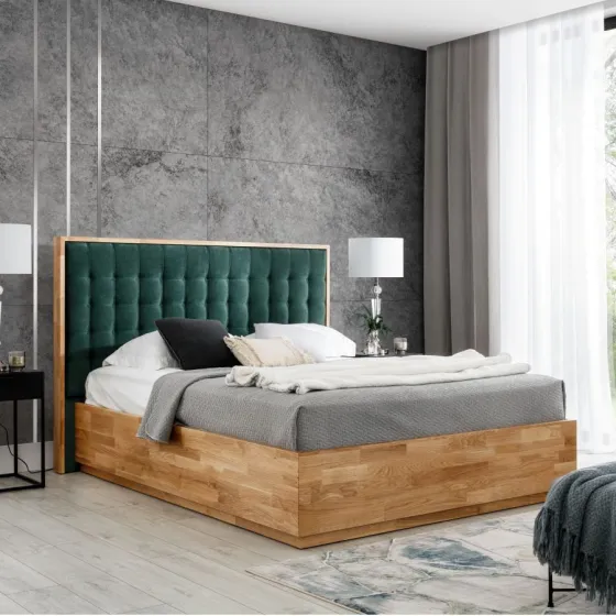 Lit coffre 180x200 en chêne massif collection TRIVIO