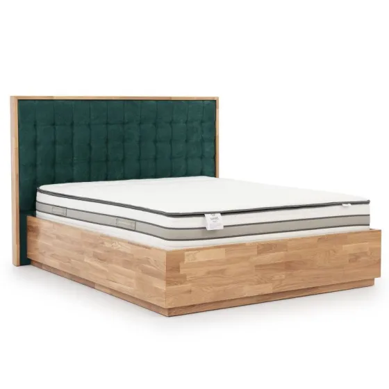 Lit coffre 180x200 bois chêne massif collection TRIVIO
