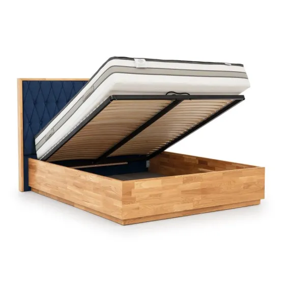 Lit coffre bois 180x200 sommier relevable collection TRIVIO