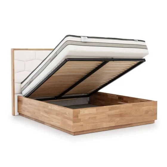 Lit coffre bois chêne 160x200  collection TRIVIO